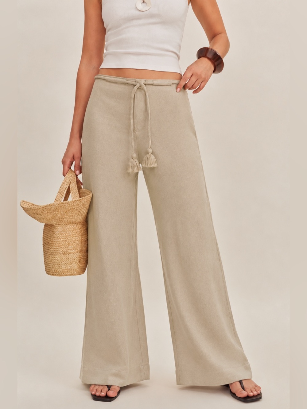 Reformation Avery Pant in Natural - Size 4